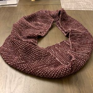 Brownish Purple heathered knit infinity scarf